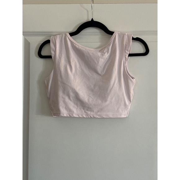 Glowmode FeatherFit Pink Just Do U-Back Cap Sleeve Slit Hem Crop‎ Tank Top - Picture 3 of 7